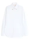 Valentino Tailored White Cotton Shirt With Decorative Buttons In White