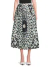 Valentino Women's Cotton-silk Printed Midi-skirt In Multi