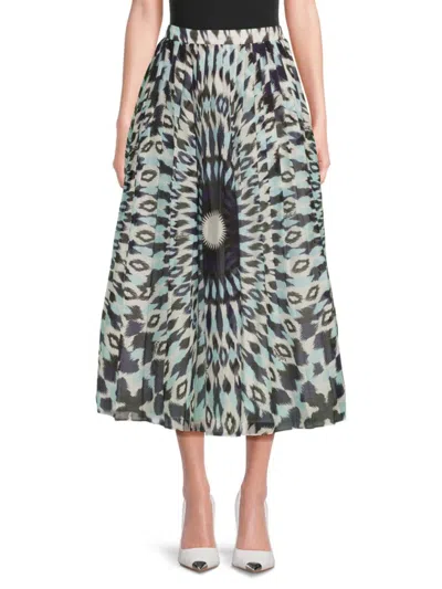 Valentino Women's Cotton-silk Printed Midi-skirt In Multi