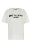 Valentino Cotton Slogan Print Drop Shoulder T-shirt