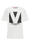 Valentino Crewneck Graphic Print Ribbed Short-sleeve Cotton Jersey