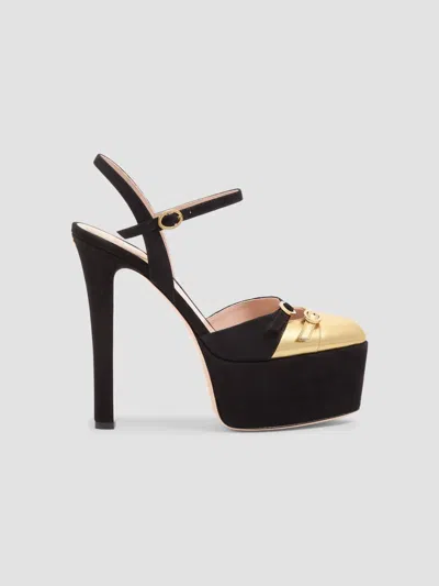 Valentino Garavani Crasher Platform Pumps In Suede 145mm In Black