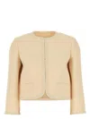 Valentino Garavani Women Cream Crepe Couture Blazer