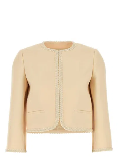 VALENTINO WOMEN'S CREAM CREPE COUTURE BLAZER