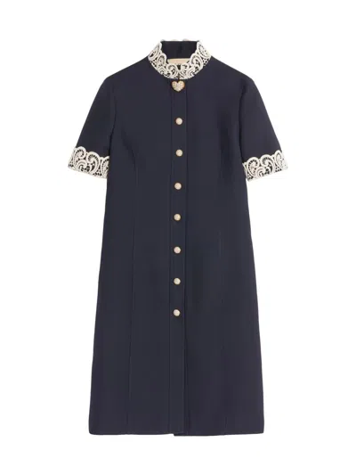 Valentino Women's Crepe Couture Dress In Blue