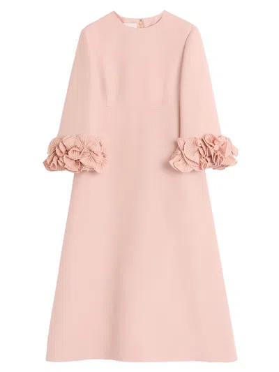 Valentino Women's Crepe Couture Midi Dress In Pink