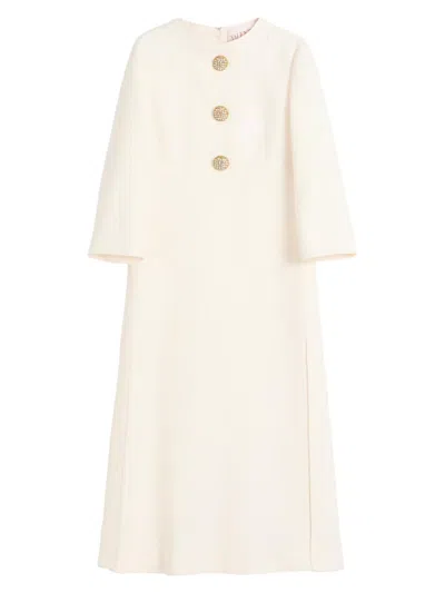 Valentino Women's Crepe Couture Midi Dress In White