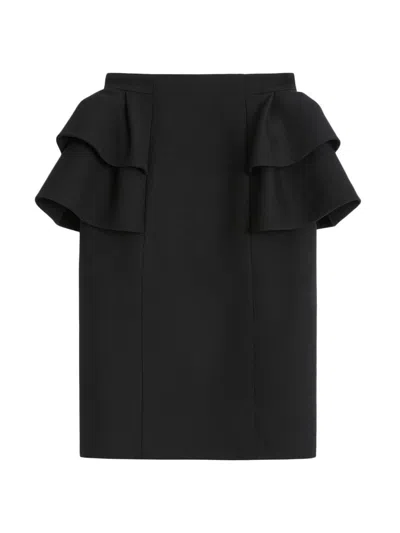 Valentino Women's Crepe Couture Midi Skirt In Black