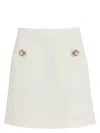 Valentino Solid Crepe Couture Skirt In Ivory