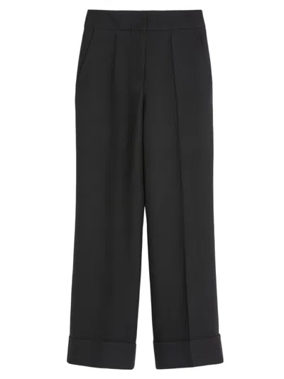 Valentino Pantalon En Laine Vierge Femme Noir 40 In Multicolor