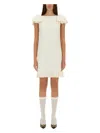 Valentino Ruffled Wool And Silk-blend Crepe Mini Dress