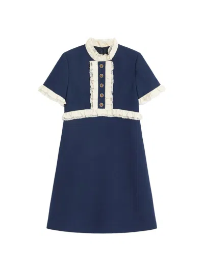 Valentino Women's Crepe Couture Short Dress In Blue