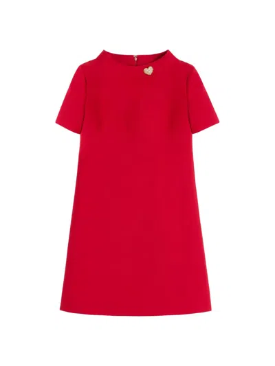Valentino Women's Crepe Couture Short Dress In Red