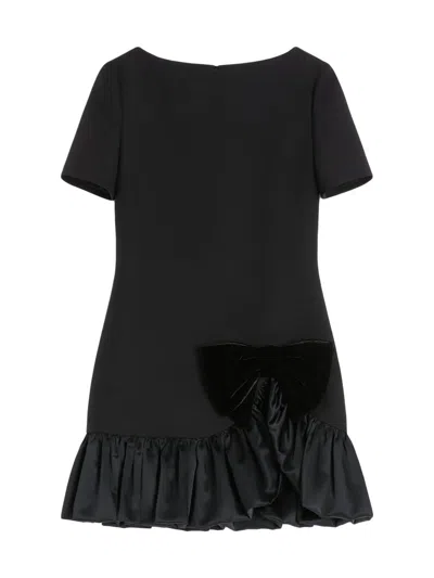 Valentino Women's Crepe Couture Short Dress In Black