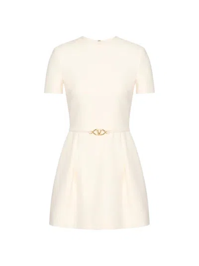 Valentino Women's Crepe Couture Short Dress In Ivory