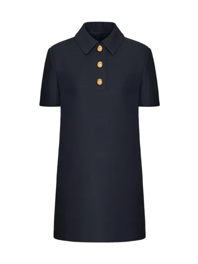 Valentino Women's Crepe Couture Short Dress In Navy