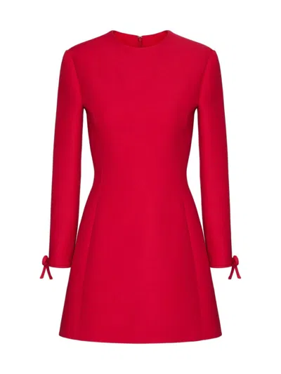 Valentino Women's Crepe Couture Short Dress In Red