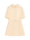 Valentino Garavani Crepe Couture Short Dress In Neutral