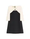 Valentino Garavani Crepe Couture Short Dress With Bow And Contrasting Sleeves Clothing In Multi