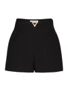 Valentino Vlogo Signature Wool And Silk Shorts In Black