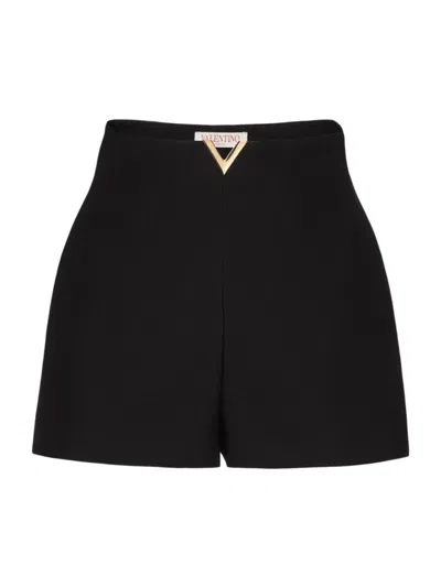 Valentino Crepe Couture Shorts In Black