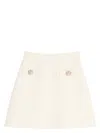 Valentino Solid Crepe Couture Skirt In Ivory