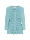 Valentino Women's Crispy Light Wool Jacket In Blue