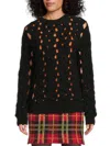 Valentino Women's Criss-cross Wool-blend Sweater In Black