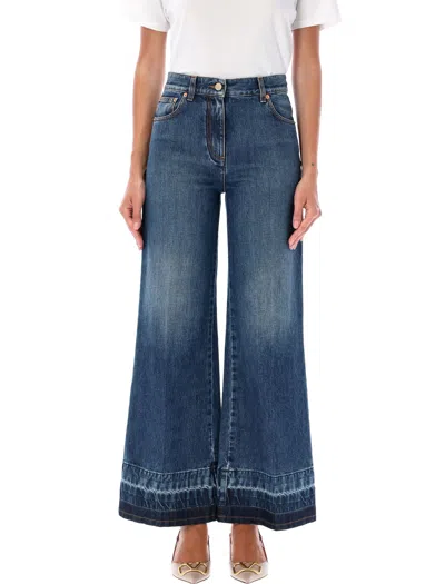VALENTINO WOMEN'S CROP WIDE DENIM JEAN