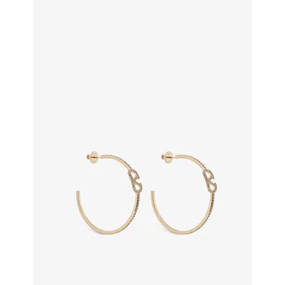 Valentino Garavani Vlogo Signature Crystal Hoop Earrings In Gold