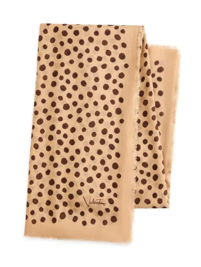 Valentino Garavani Women's Dalmatian And Extra Dot Polka Dot Headband In Cotton And Silk In Brown