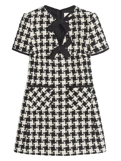VALENTINO WOMEN'S DAMIER LIGHT TWEED SHORT DRESS