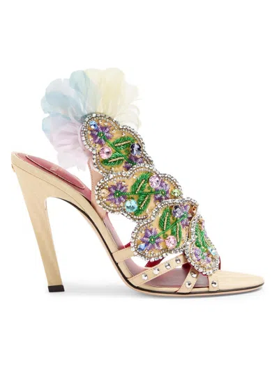 Valentino Garavani Dans Le Foyer Embellished Slingback Sandals In Pink