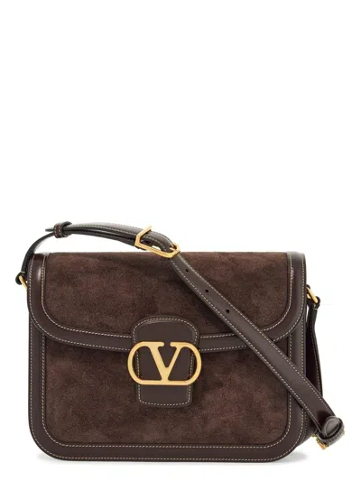 Valentino Garavani Women's Dark Leather And Suede 9to5 Bag