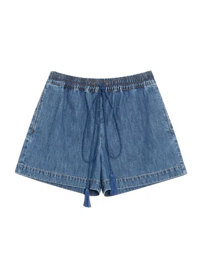 VALENTINO WOMEN'S DENIM CHAMBRAY SHORTS