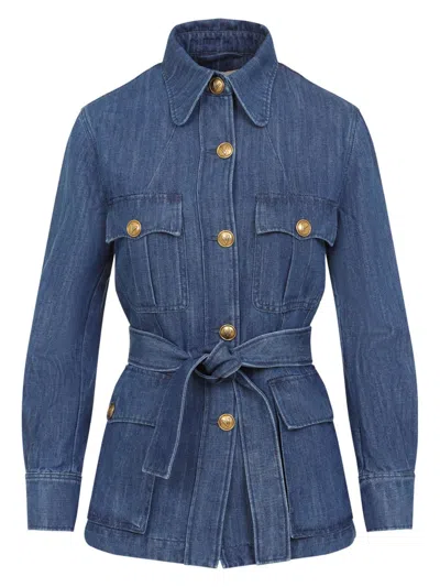 VALENTINO WOMEN'S DENIM SAFARI JACKET