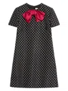Valentino Polka Dot Mini Dress With Bow