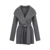 Valentino Reversible Toile Iconographe Coat In Grey