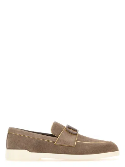 VALENTINO GARAVANI WOMEN'S DOVE SUEDE VLOGO LOAFERS