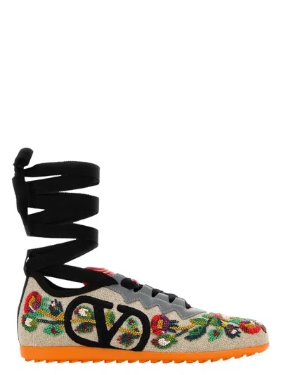 Valentino Garavani Women's Embellished Canvas Chromathon Sneakers | Size It 38.5 | 6w2s0ll5swq Color Qpe