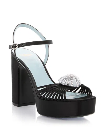 Valentino Garavani Women's Embellished Platform Sandals In Black