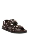 Valentino Embellished Double-strap Sandals In Brown
