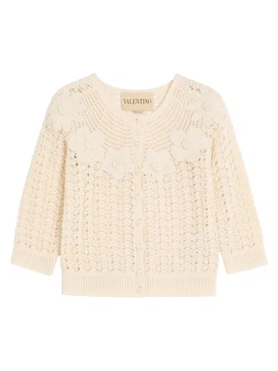 Valentino Women's Embroidered Cardigan In Brown