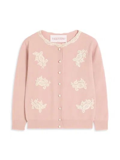 Valentino Women's Embroidered Cardigan With Lace Inserts