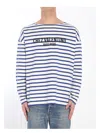 Valentino Long Sleeve Cotton T-shirt With Striped Pattern