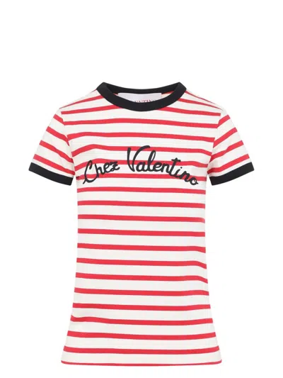 VALENTINO WOMEN'S EMBROIDERED COTTON T-SHIRT