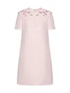 VALENTINO WOMEN'S EMBROIDERED CREPE COUTURE SHORT DRESS