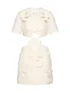 VALENTINO WOMEN'S EMBROIDERED CREPE COUTURE SHORT DRESS