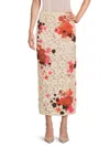 Valentino Women's Embroidered Floral Cotton Midi-skirt In Neutral