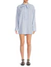 Valentino Women's Embroidered Mini Dress In Blue